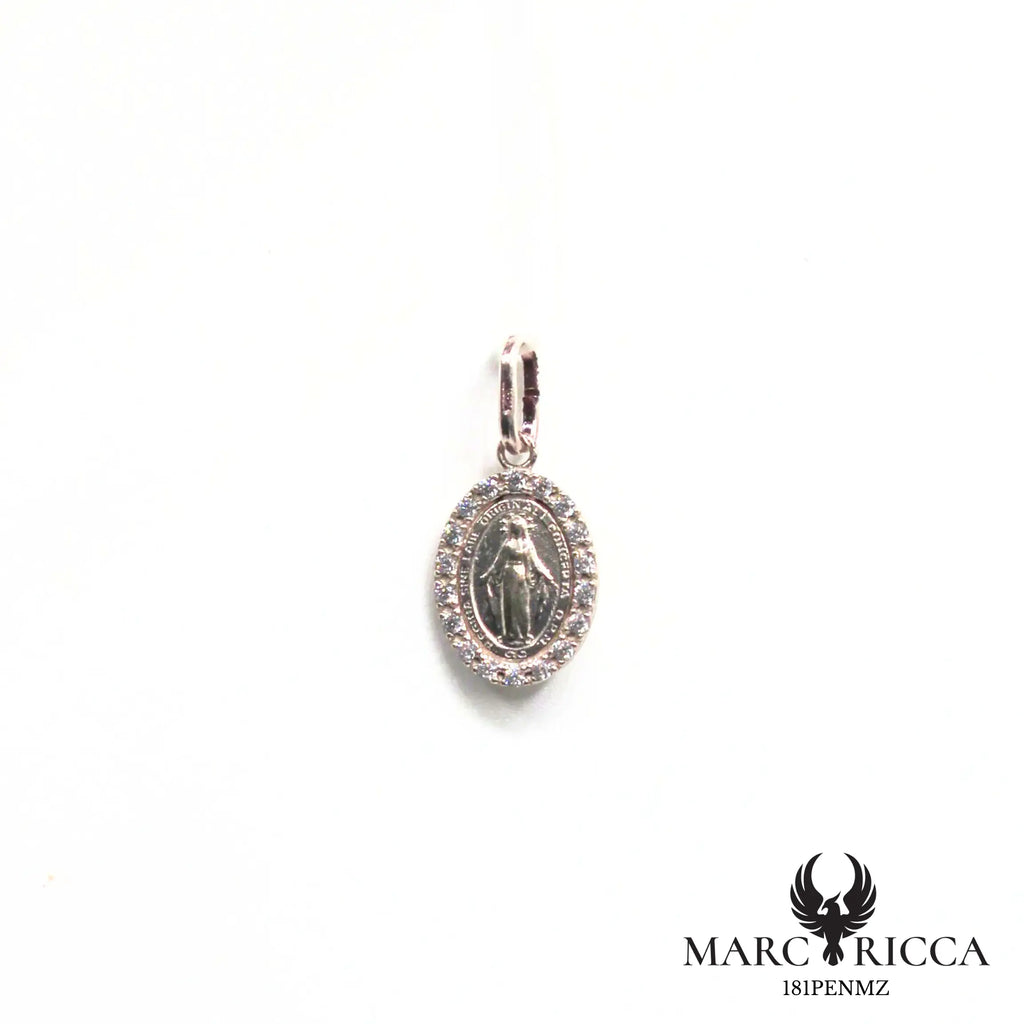 Pendentif Madone en argent avec zirconium