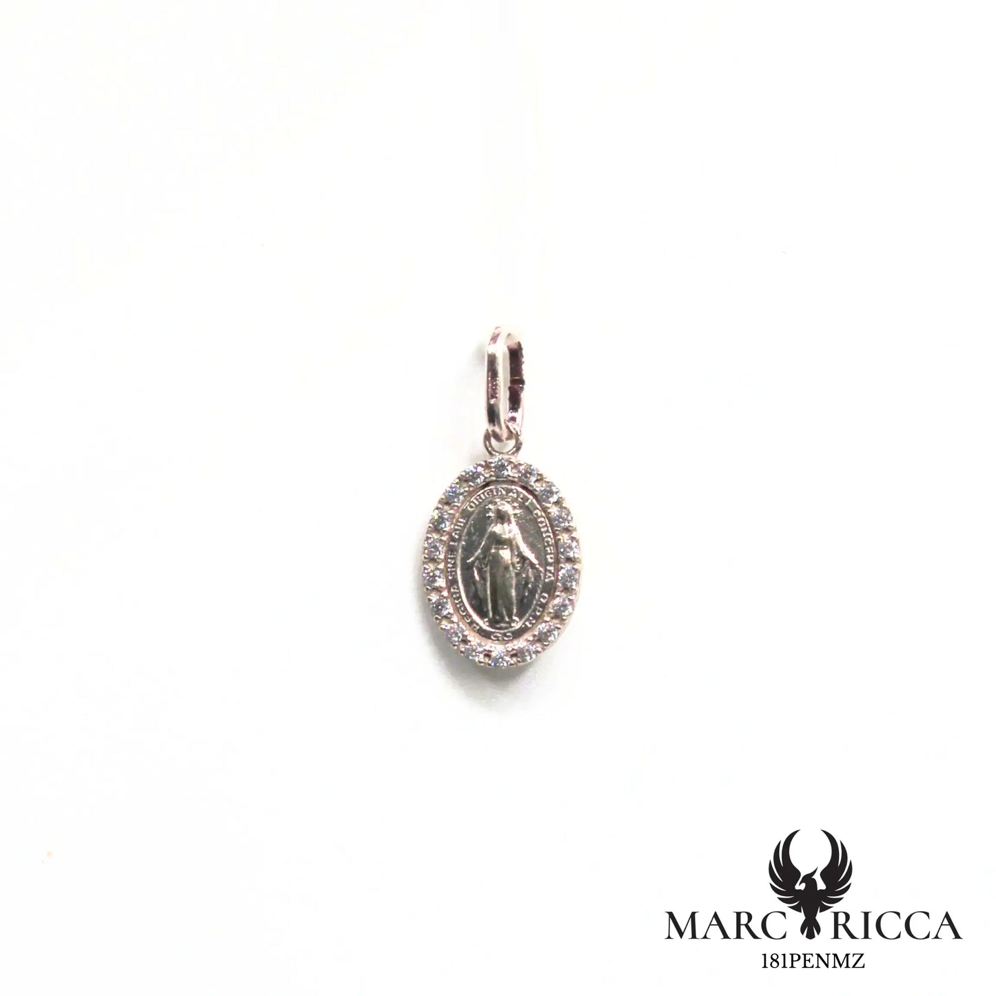 Pendentif Madone en argent avec zirconium
