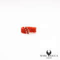 Bague perles de corail réglable
