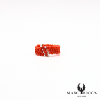 Bague perles de corail réglable