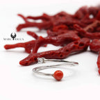Bague Argent Corail Perle & Zirconium