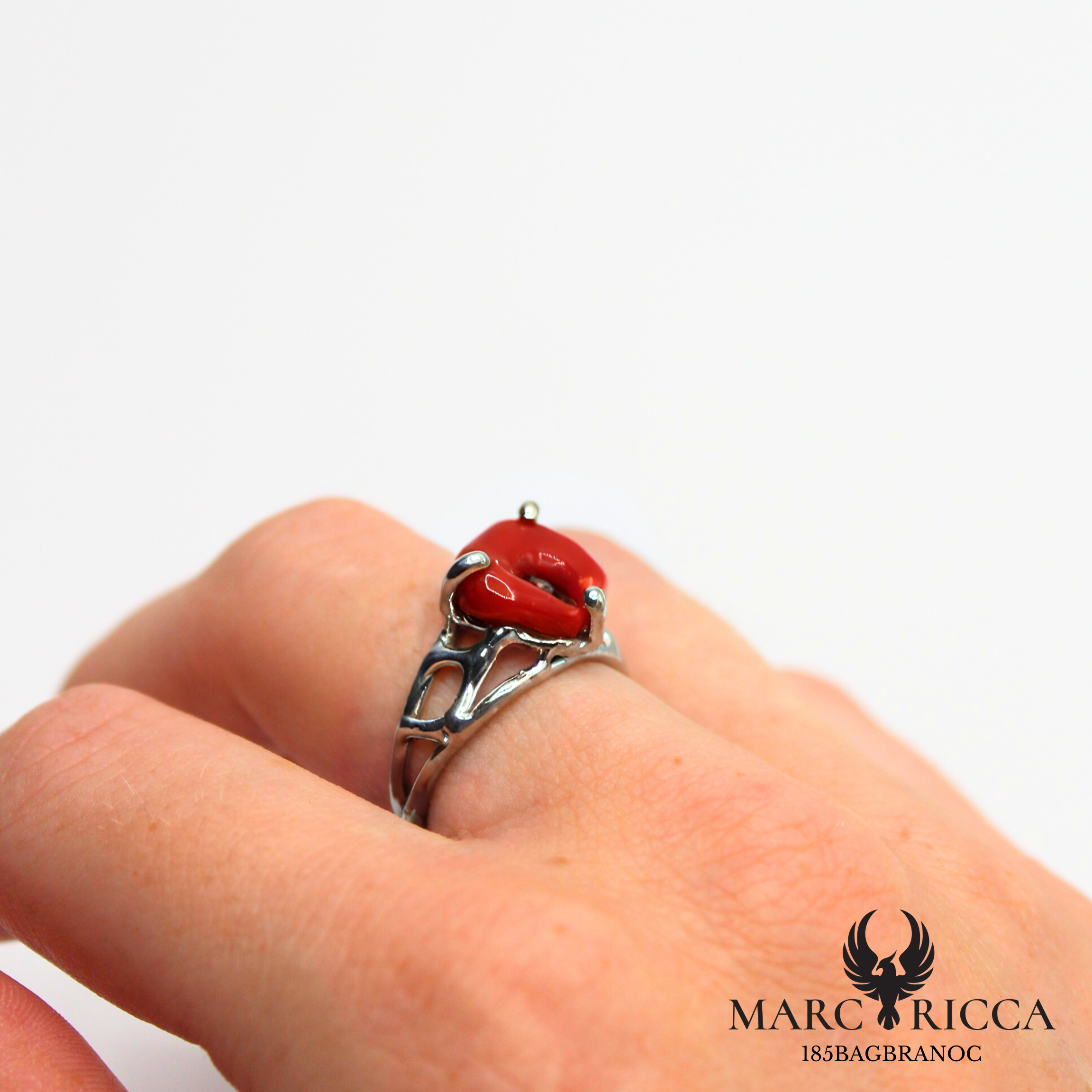 Bague Argent Corail Anneau