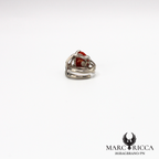 Bague en argent 925 avec anneau de corail et une perle