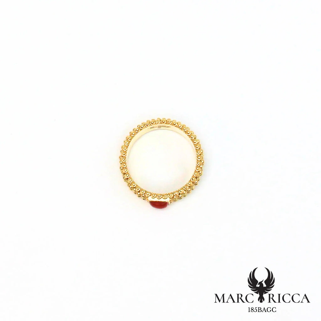 Bague sarde avec corail en vermeil