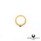 Bague sarde avec corail en vermeil