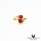Bague Argent ou vermeil Corail Perle & Zirconium