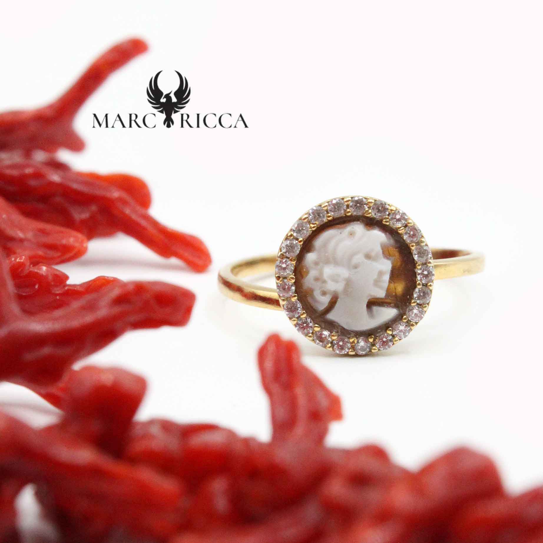 Bague Vermeil Camée & Zirconium
