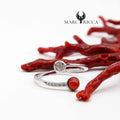 Bague Argent Corail Perle & Zirconium