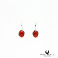 Boucles d'oreilles dormeuses avec cabochon corail