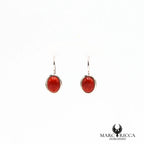 Boucles d'oreilles dormeuses avec cabochon corail