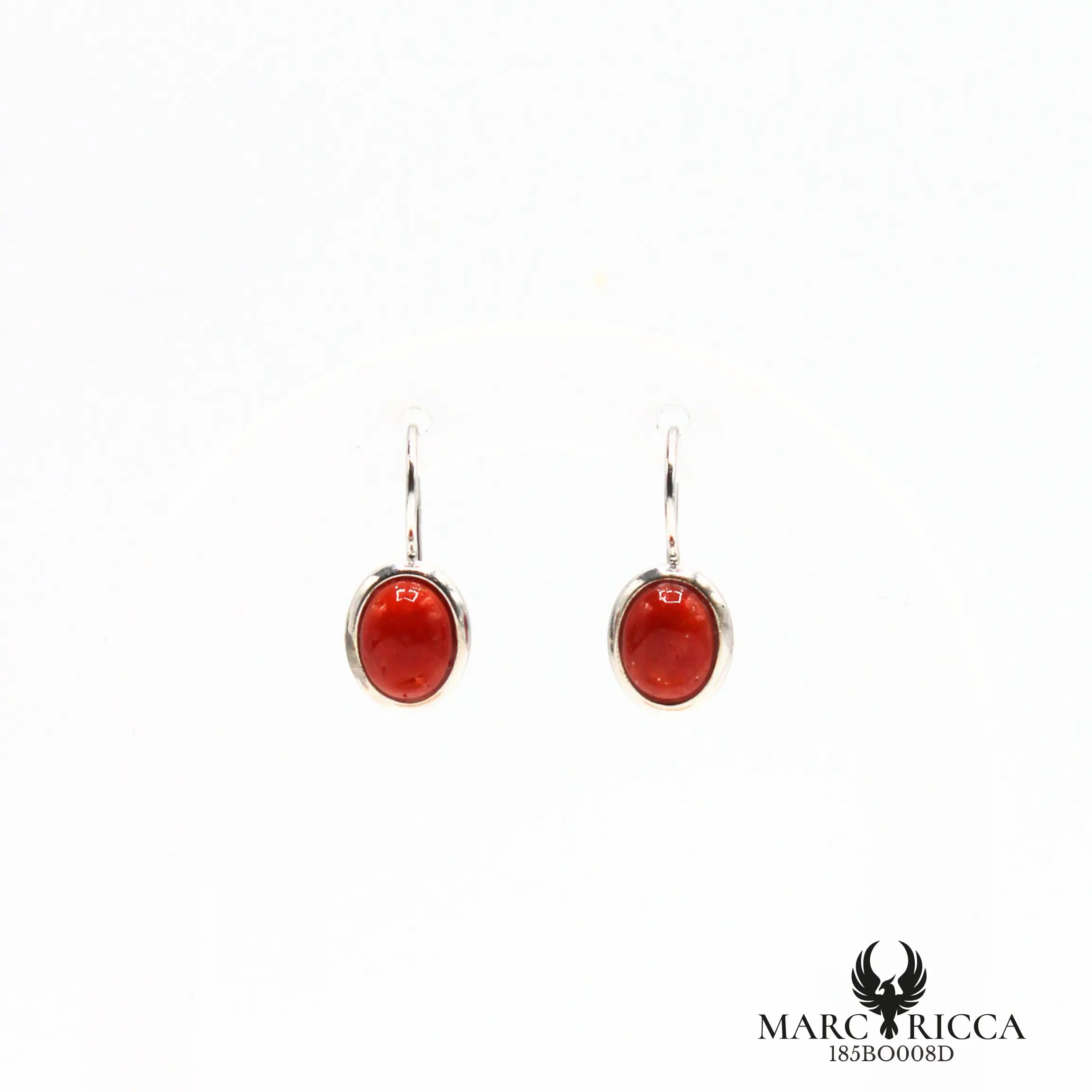 Boucles d'oreilles dormeuses avec cabochon corail