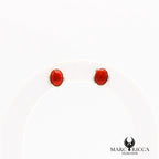 Boucles d'oreilles clous cabochons corail
