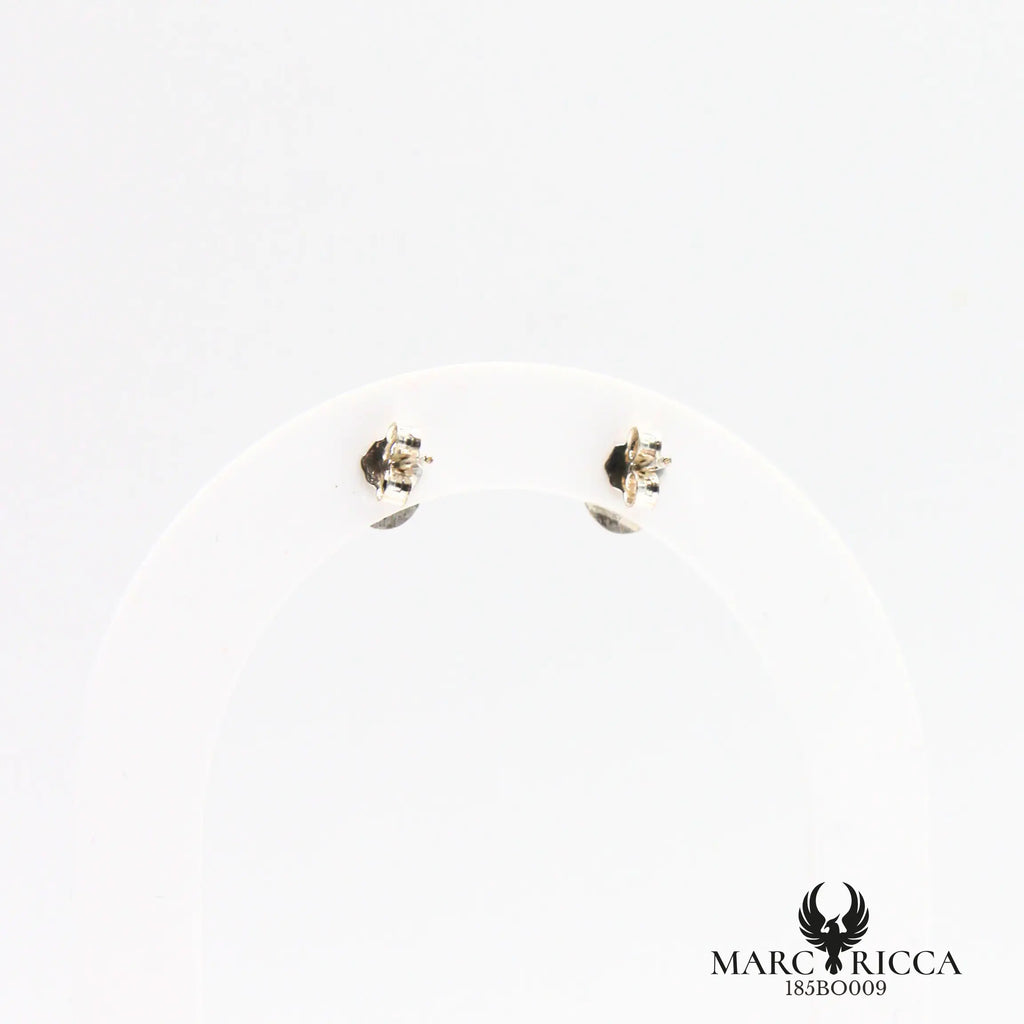 Boucles d'oreilles clous cabochons corail