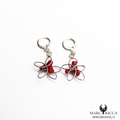 Boucles Argent Branche de Corail en forme de fleur