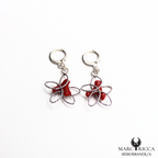 Boucles Argent Branche de Corail en forme de fleur