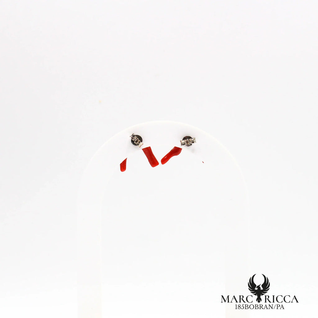Boucles d'oreilles clous branches de corail