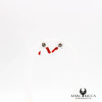 Boucles d'oreilles clous branches de corail