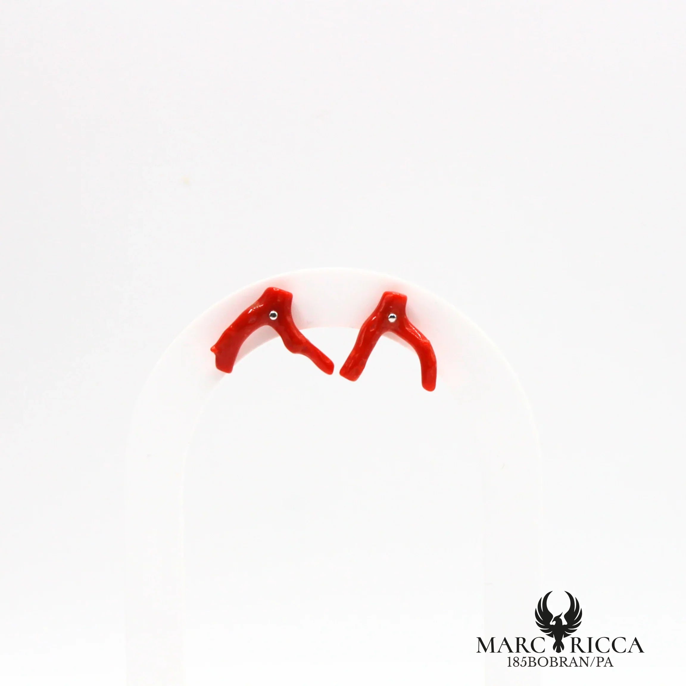 Boucles d'oreilles clous branches de corail