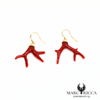 Boucle d'oreilles branches de corail crochet en vermeil
