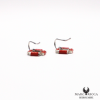 Boucles Argent Corail tube carré