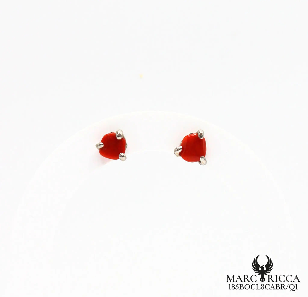 Boucles d'oreilles clous griffes corail