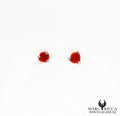 Boucles d'oreilles clous griffes corail