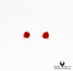 Boucles d'oreilles clous griffes corail