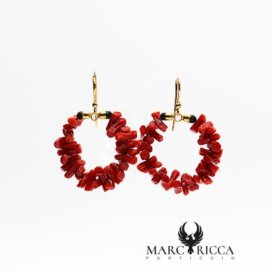 Boucles d'oreilles Vermeil et Corail Cuppolino
