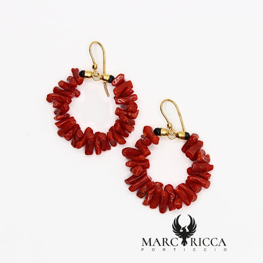 Boucles d'oreilles Vermeil et Corail Cuppolino
