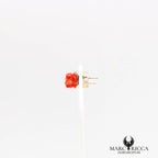 Boucles d'oreilles clous en forme de rose en corail