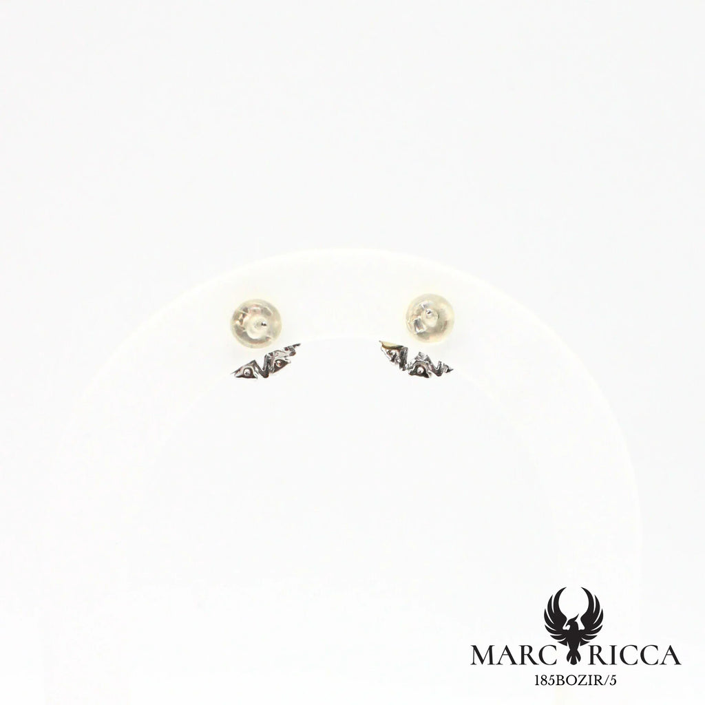 Boucles d'oreilles corail et zirconium en argent