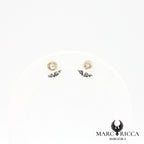 Boucles d'oreilles corail et zirconium en argent
