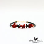 Bracelet corail cupolino et étoiles en hématite