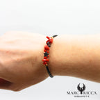 Bracelet corail cupolino et étoiles en hématite