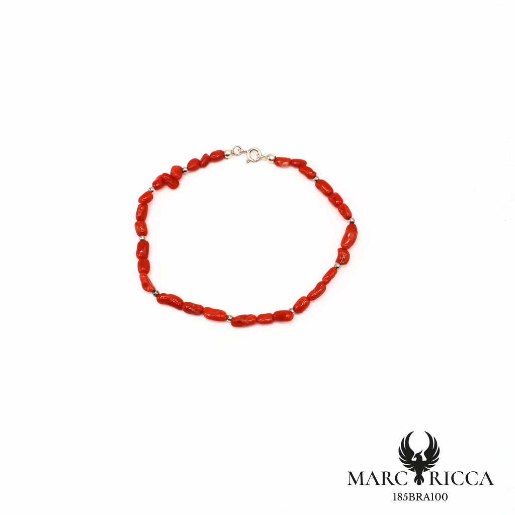 Bracelet corail et perles argent
