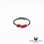 Bracelet jonc en caoutchouc et corail cupolino
