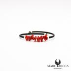 Bracelet jonc en caoutchouc et corail cupolino