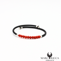 Bracelet jonc en caoutchouc avec perles de corail