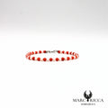 Bracelet perles corail rouge et blanc en argent