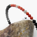 Bracelet Jonc Argent Cristal & Perles de Corail