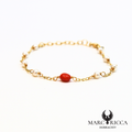 Bracelet en vermeil avec perles nacrées et corail