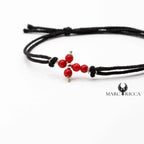 Bracelet Argent Cordon Croix Corail