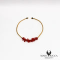 Bracelet jonc corail cupolino en vermeil