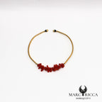 Bracelet jonc corail cupolino en vermeil