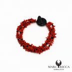 Bracelet 3 rangs corail cupolino, onyx et cristal