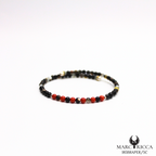 Bracelet Jonc Argent  Corail, Pierre de lune & Œil du Tigre