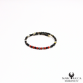 Bracelet Jonc Argent  Corail, Pierre de lune & Œil du Tigre