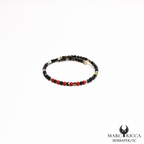 Bracelet Jonc Argent  Corail, Pierre de lune & Œil du Tigre