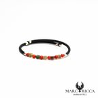 Bracelet jonc perles de corail et étoiles en nacre