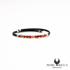Bracelet jonc perles de corail et étoiles en nacre